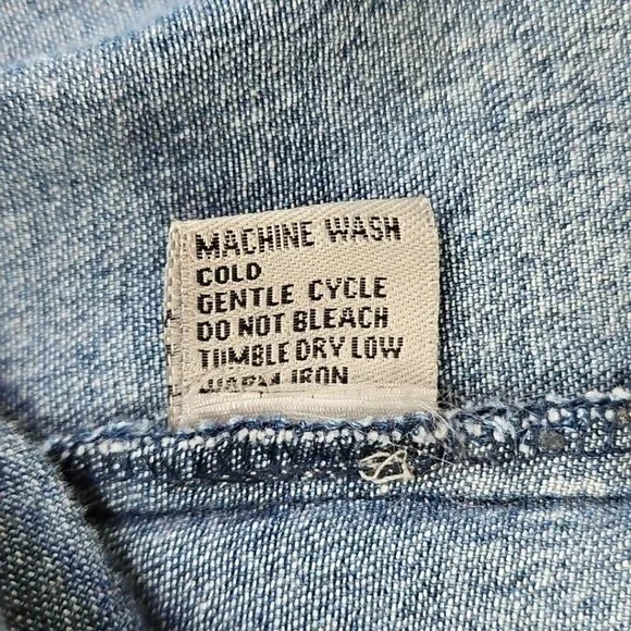 J Gee Chambray Denim Shirt Dress Women's Medium Blue Western Boho Y2K NWT Snaps - Picture 11 of 13